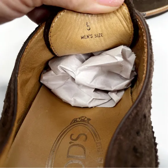 Tod’s Derby Lace-Up Shoes Brown Suede US Mens SZ 6