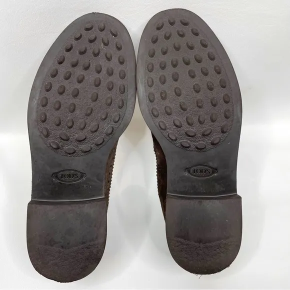 Tod’s Derby Lace-Up Shoes Brown Suede US Mens SZ 6