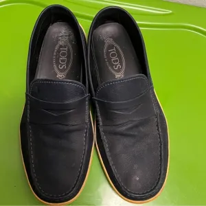 Tod's Gommino Driving Shoe Men's Size 7.5 Penny Loafer Black Leather