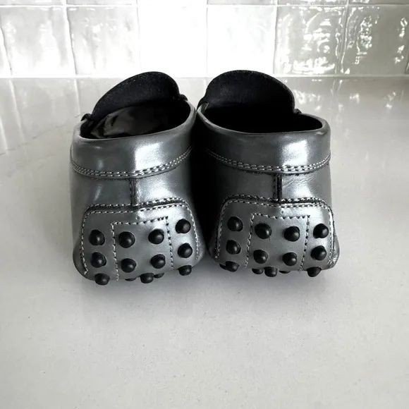 TODs Gommino Driving Shoes Women's‎ 35 (5) Pewter Gray Metallic Moccasins