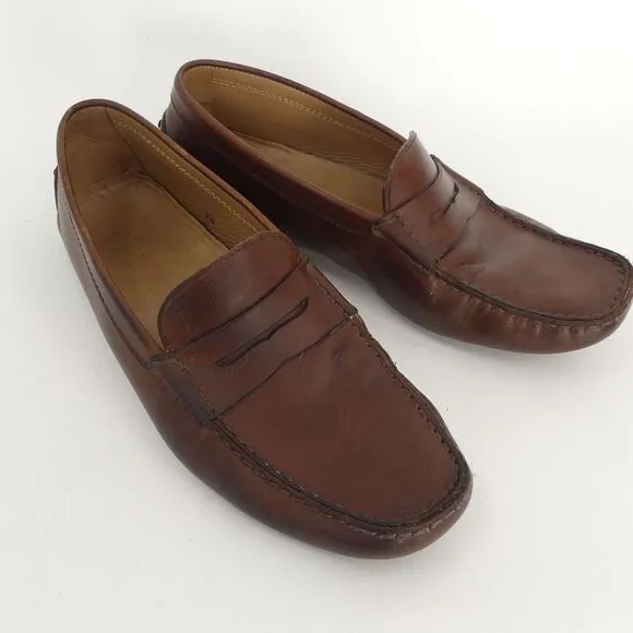Tod's Gommino Moccasin Driving Shoes Loafers Brown Leather Men's 7.5‎