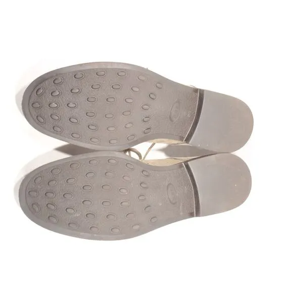 Tod's Men's Grigio Beige Suede Wingtip Derby Lace-up Shoes Size 9M Preppy Italy