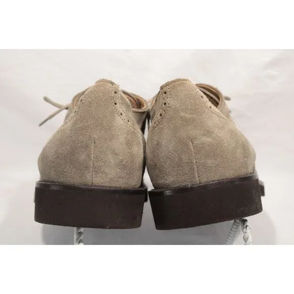 Tod's Men's Grigio Beige Suede Wingtip Derby Lace-up Shoes Size 9M Preppy Italy