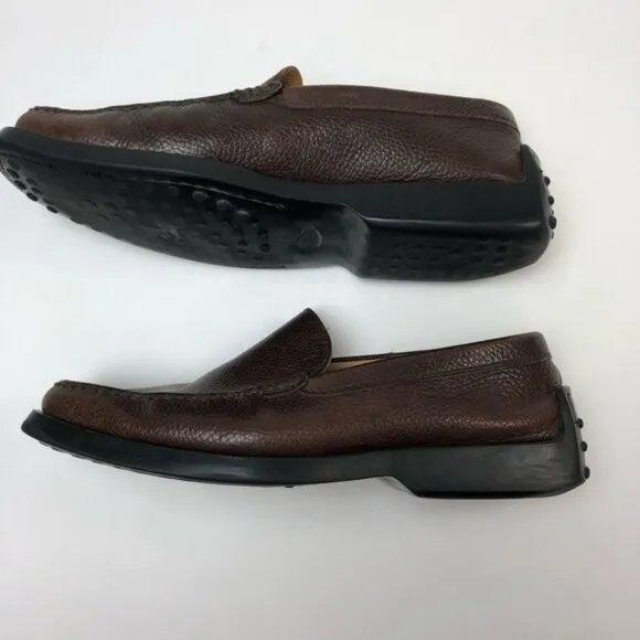 TOD's Mens Loafers Driving Shoes Brown Leather 8.5