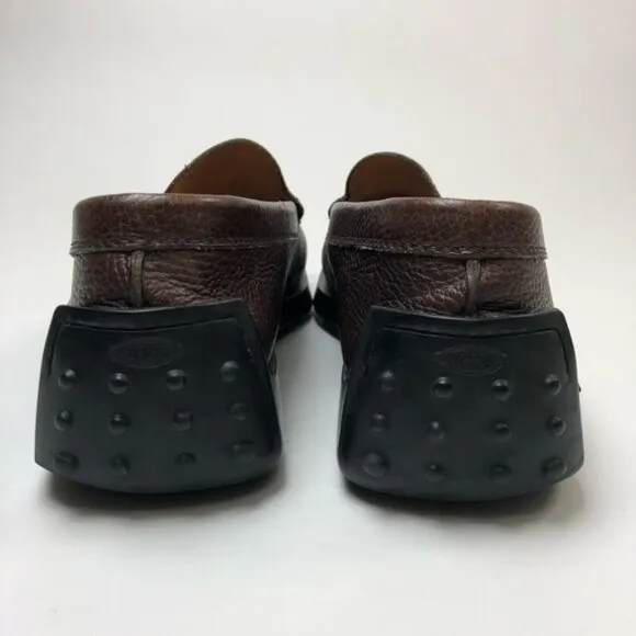 TOD's Mens Loafers Driving Shoes Brown Leather 8.5