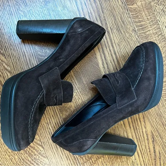 TOD’S Penny Loafers Slip On Shoes Heels Suede Leather Italy Preppy Academia 39.5