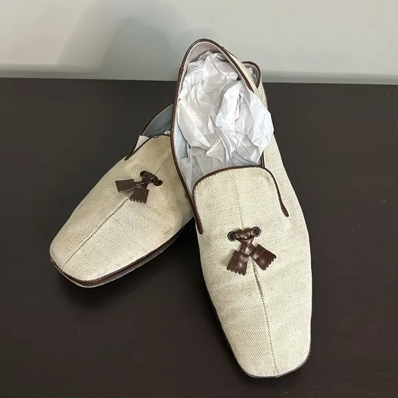 TOD’S Women’s Leather Gommino Cream Brown Loafer Driving Shoe Sz 37.5