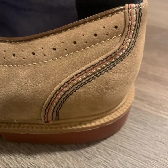 Tommy Hilfiger Boys Saddle Shoes Tan Suede with Topstitching detail