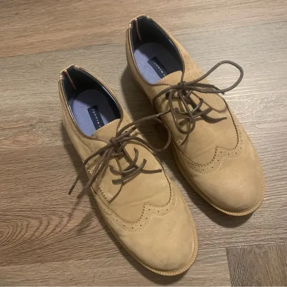 Tommy Hilfiger Boys Saddle Shoes Tan Suede with Topstitching detail