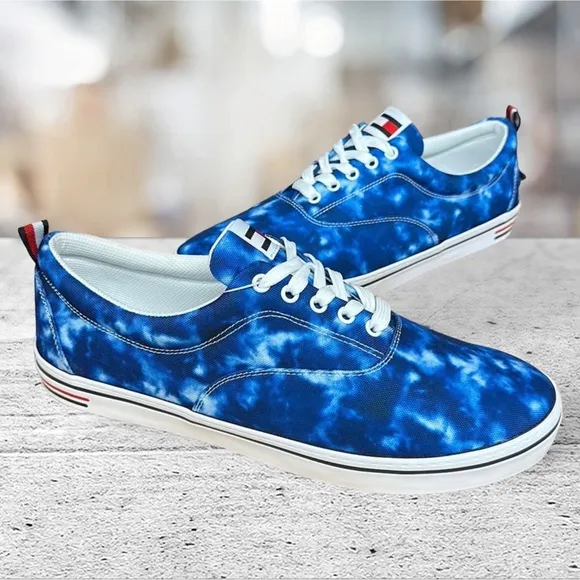 Tommy Hilfiger Remmo Blue Tye Dye Men’s Sneakers Shoes Size 12- NEW W/O Box