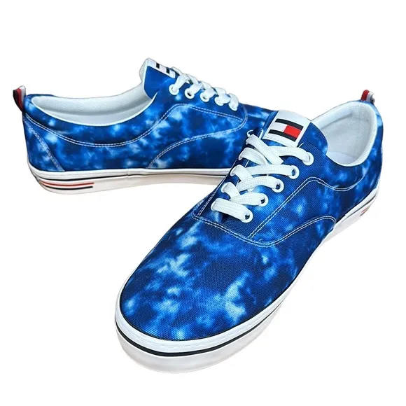 Tommy Hilfiger Remmo Blue Tye Dye Men’s Sneakers Shoes Size 12- NEW W/O Box