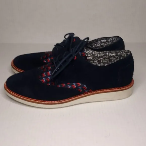 TOMS Democrat Donkey Navy Oxford Wingtip Suede Men's Shoes