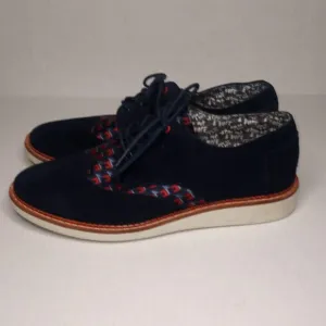 TOMS Democrat Donkey Navy Oxford Wingtip Suede Men's Shoes