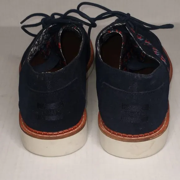 TOMS Democrat Donkey Navy Oxford Wingtip Suede Men's Shoes