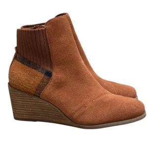 Toms Suede Wedge Bootie NWOB