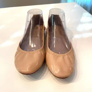 Tory Burch Logo Eddie Soft Patent Leather Ballet Flats Shoes US Size 8.5