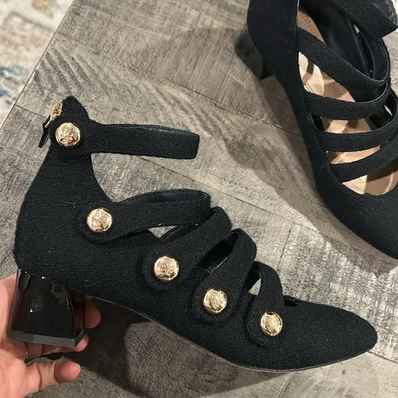 Tory Burch Marisa strappy Retro Mary Jane women shoes in black size 7