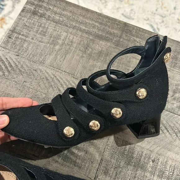 Tory Burch Marisa strappy Retro Mary Jane women shoes in black size 7