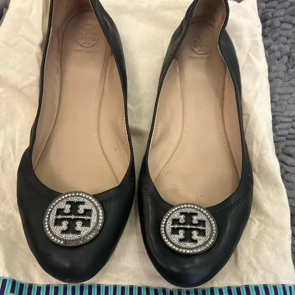 TORY BURCH PAVE crystal MILLER ballet flats.