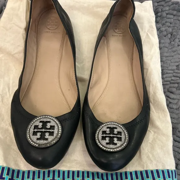TORY BURCH PAVE crystal MILLER ballet flats.