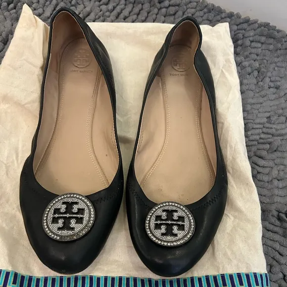 TORY BURCH PAVE crystal MILLER ballet flats.