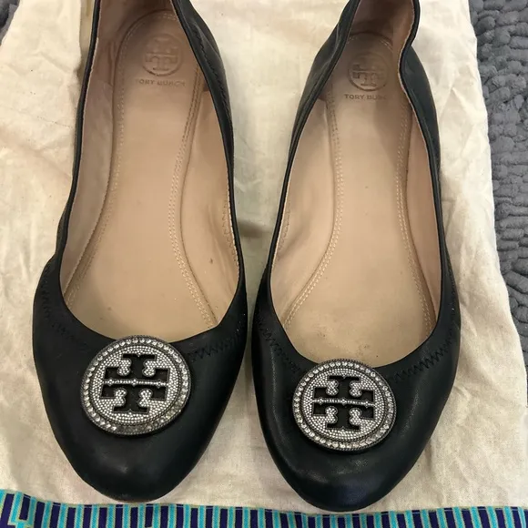 TORY BURCH PAVE crystal MILLER ballet flats.