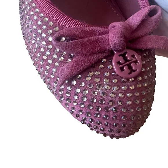 TORY BURCH Phoenix Soho Lux Suede Crystal Jeweled Conceria Cameo Pumps