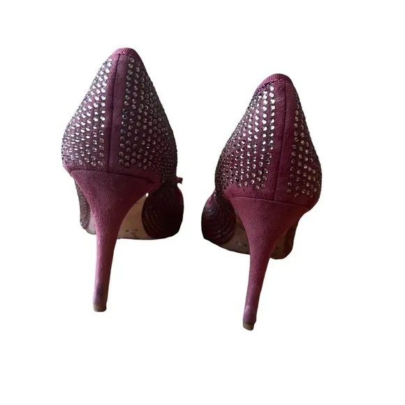 TORY BURCH Phoenix Soho Lux Suede Crystal Jeweled Conceria Cameo Pumps