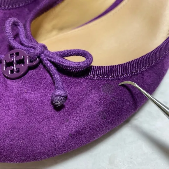Tory Burch Sweet Plum purple Suede Chelsea Wedges  Women’s Shoes Size 8