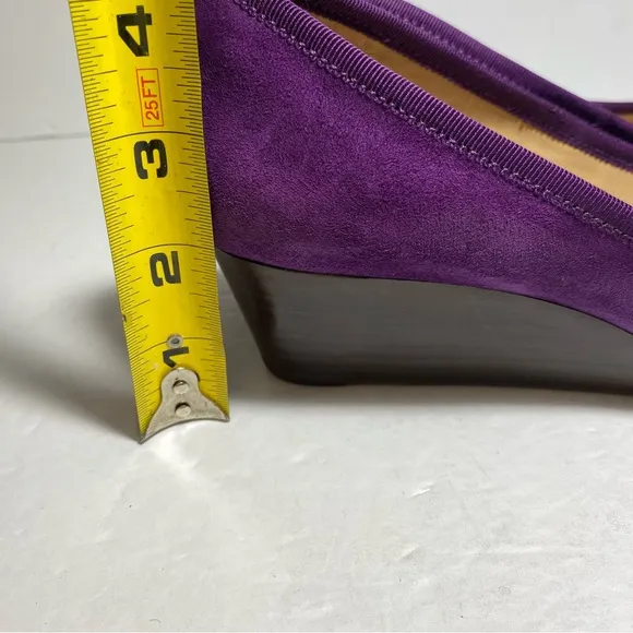 Tory Burch Sweet Plum purple Suede Chelsea Wedges  Women’s Shoes Size 8