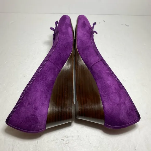 Tory Burch Sweet Plum purple Suede Chelsea Wedges  Women’s Shoes Size 8