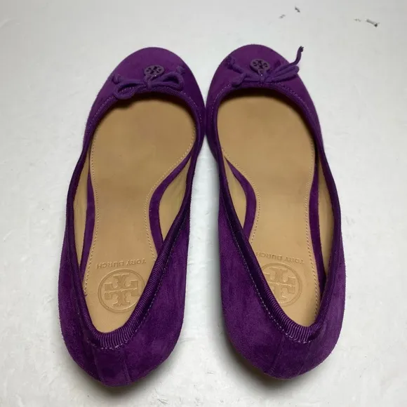 Tory Burch Sweet Plum purple Suede Chelsea Wedges  Women’s Shoes Size 8