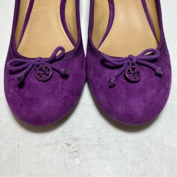 Tory Burch Sweet Plum purple Suede Chelsea Wedges  Women’s Shoes Size 8