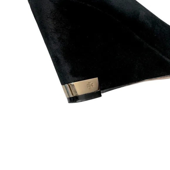 Tory Burch Women’s Shoes Size 8.5 Astoria Wedge Lancaster Suede Black Pumps