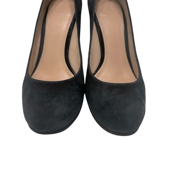 Tory Burch Women’s Shoes Size 8.5 Astoria Wedge Lancaster Suede Black Pumps