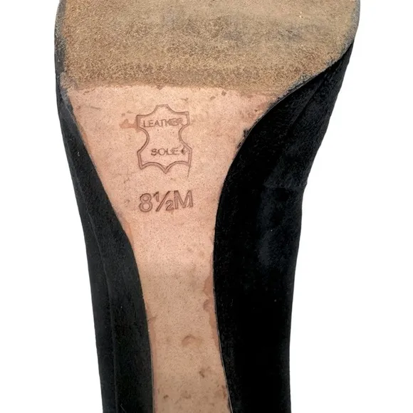 Tory Burch Women’s Shoes Size 8.5 Astoria Wedge Lancaster Suede Black Pumps