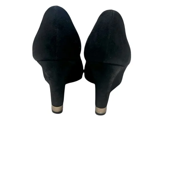 Tory Burch Women’s Shoes Size 8.5 Astoria Wedge Lancaster Suede Black Pumps