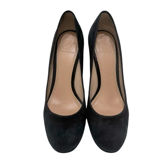 Tory Burch Women’s Shoes Size 8.5 Astoria Wedge Lancaster Suede Black Pumps