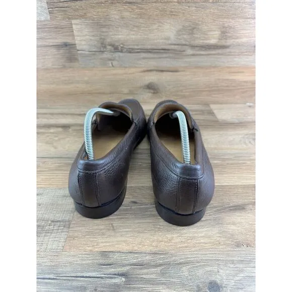 Trenery Size 43|9.5-10 Mens Black Leather Loafer Slip On Driving Moccasi…