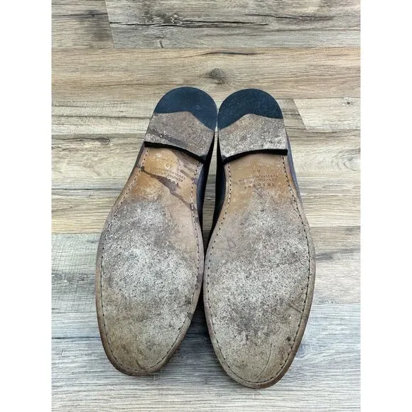 Trenery Size 43|9.5-10 Mens Black Leather Loafer Slip On Driving Moccasi…