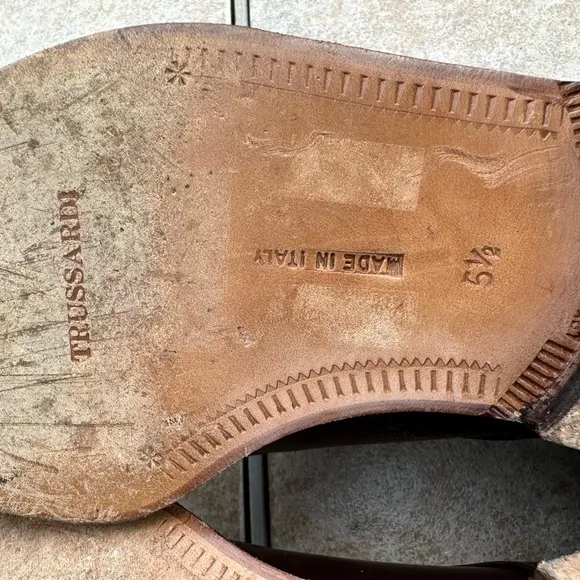 Trussardi leather shoes men size 5.5
