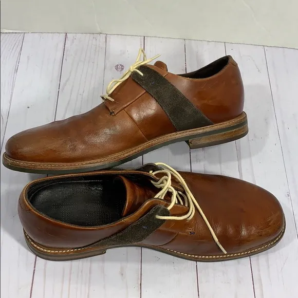 Tsubo brown leather lace up shoes