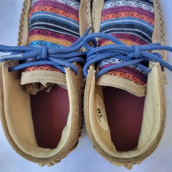 Twisted X Chukka Driving Lace-up Moccasin, Youth Size 3, Western Serape Leather