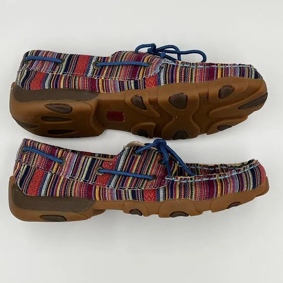 Twisted X Kid's Serape Cloth Moc Shoes sz 5.5 Women's 8