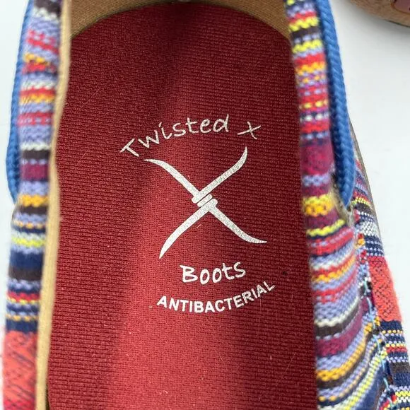 Twisted X Kid's Serape Cloth Moc Shoes sz 5.5 Women's 8