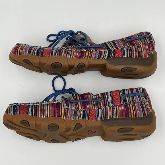 Twisted X Kid's Serape Cloth Moc Shoes sz 5.5 Women's 8