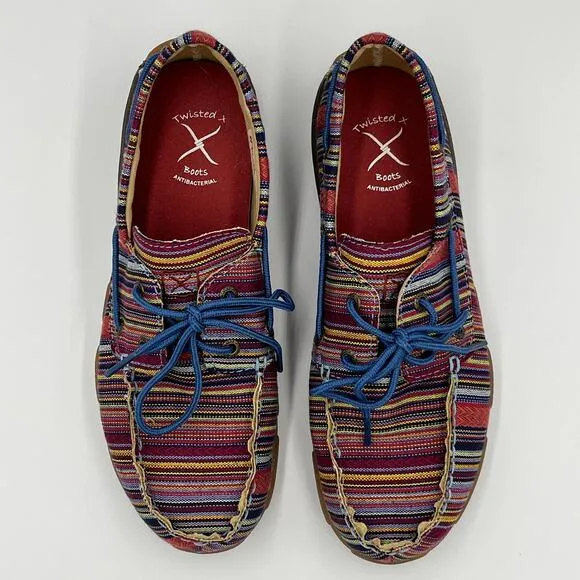 Twisted X Kid's Serape Cloth Moc Shoes sz 5.5 Women's 8