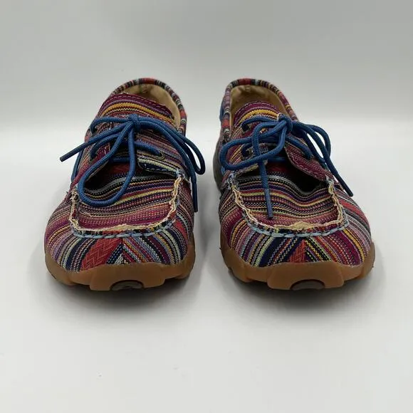 Twisted X Kid's Serape Cloth Moc Shoes sz 5.5 Women's 8