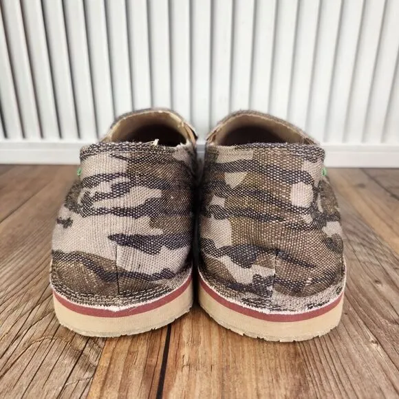 Twisted X Slip-On Loafers MCL0008 Men Sz 8.5M Green Camo Mossy Oak Moc Toe Shoes