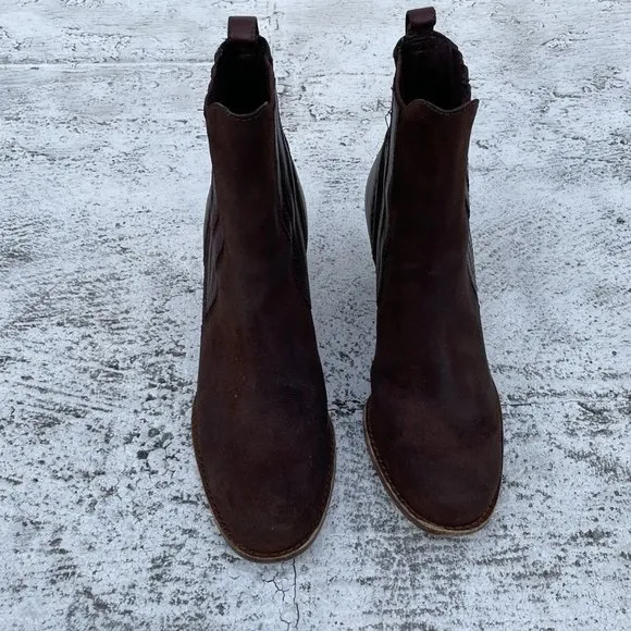 ugg australia Women Boots Brown Leather Shoes Real Fur Sole Bed Size 8.5US